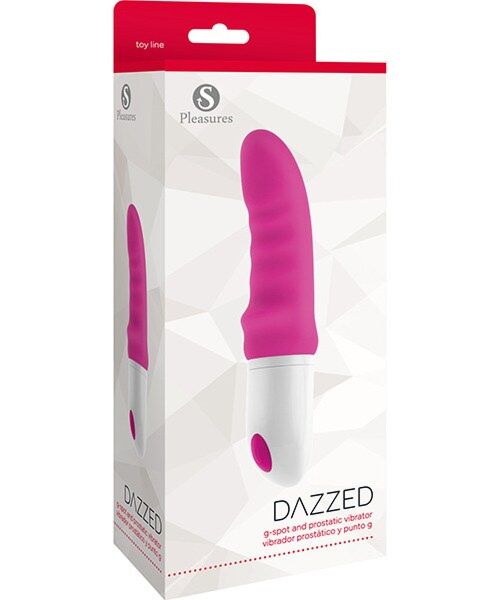 Vibrator S Pleasures Dazzed Pink in roze en wit, met golvende schacht