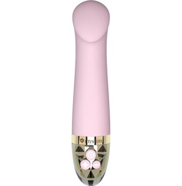 G-spot vibrator Mystim Right on Ron in het roze, met gebogen schacht en afgeplatte top