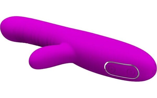 Rabbit vibrator Pretty Love BI-014822 van siliconen, met flexibele schacht en clitorisstimulator in de vorm van een konijntje