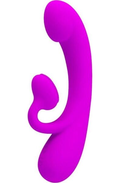 Rabbit vibrator Pretty Love BI-014988 in paars, met clitorisarm met borstelharen