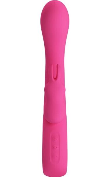 Rabbitvibrator Pretty Love BI-300087 van siliconen met zilverkleurig handvat