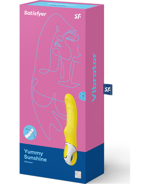 G-spot vibrator Satisfyer Yummy Sunshine, geel, gebogen en met geribbeld oppervlak