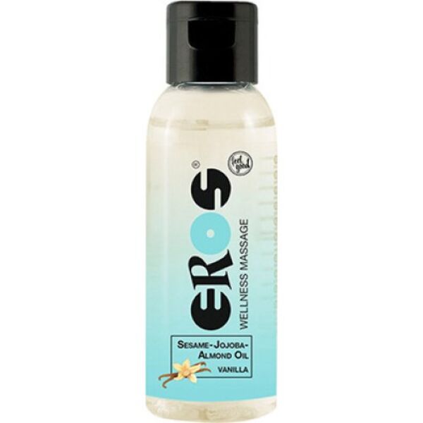Flacon Eros Wellness Vanille massageolie van 50 ml