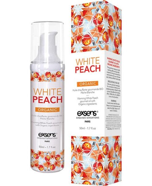 Flesje Exsens White Peach Oral Pleasure massageolie van 50 ml