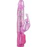 Vibrador con estimulador de clitoris rosa