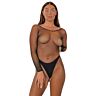 Bodystocking Lace Crotchless Met Lange Mouwen