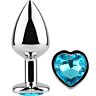 Blauw Hart Metalen Anale Plug 7 cm