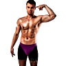 Boxers Boxer Passion Noir Violet S/M met sexy details