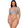 Lingerie Set SUBBLIME Blue Sexy Floral Mesh L/XL