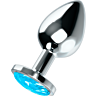 Anal Plug OHMAMA met blauw kristal en ergonomisch ontwerp