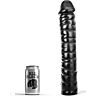 Dildo ALL BLACK 38 CM met geribbelde schacht
