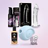 Premium set voor haar met Satisfyer luchtdrukvibrator en glazen dildo