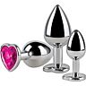 Buttplugs S Pleasures Metal LIA pack van 3