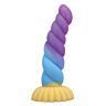 Dildo POWER MONSTERS Unicorn Tricolor 22 cm met Suction Cup