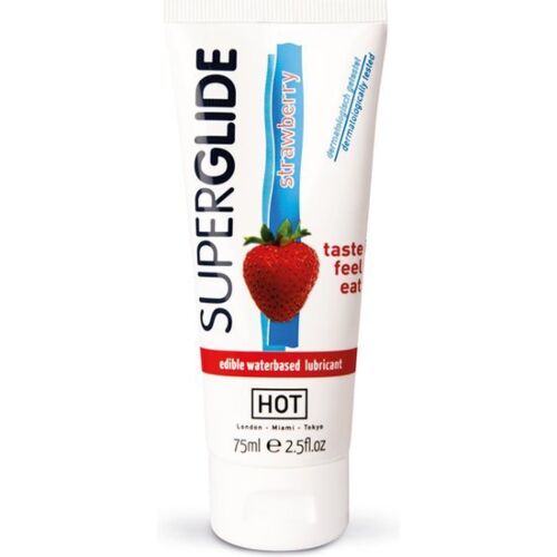 Eetbaar glijmiddel HOT Superglide Aardbei 75ml