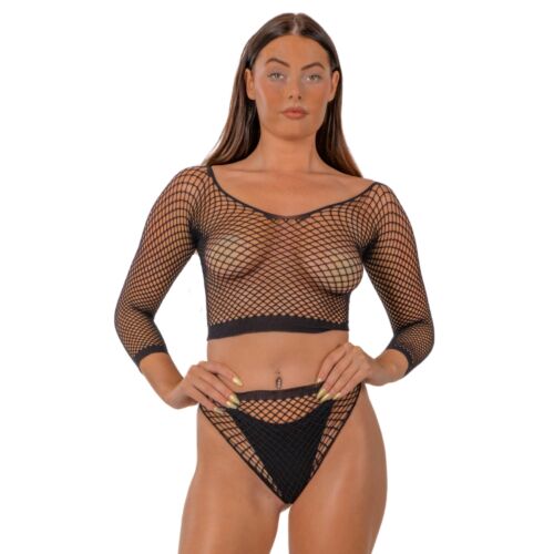 Lingerie Set Lace by LJ Fence Net Crop Top en Bottoms