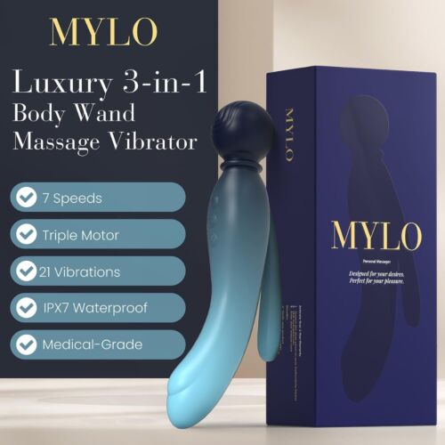 Wand Vibrator MYLO 3-in-1 Body Wand Massager met waterdicht ontwerp