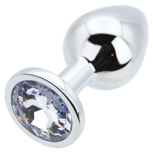 Buttplug Toosh Metal Medium met heldere steen Plata