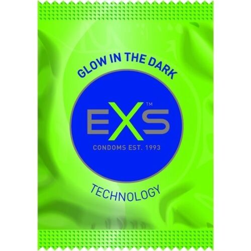 Condoom Exs Glow 100s met een originele gloed in het donker