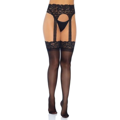 Opaque Kousenband Leg Avenue met Kant