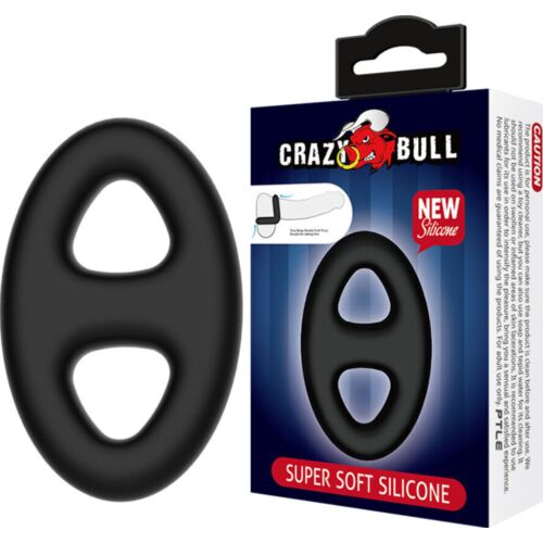 Dubbele Crazy Bull Ovale Silicone Ring voor Mannen