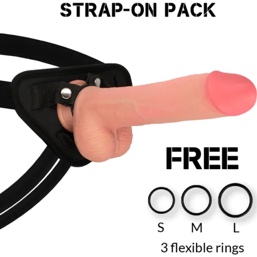 Harnas met Kingcobra 24 cm liquid silicone dildo