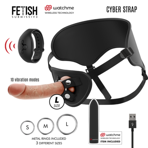 Arneses met Vibratie FETISH SUBMISSIVE Cyber Strap met Dildo