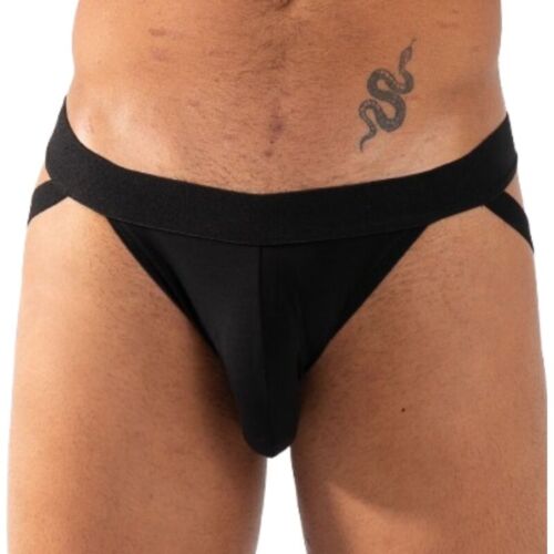 Jockstrap BURN 011 DOUBLE BLACK JOCK XL met transparante details