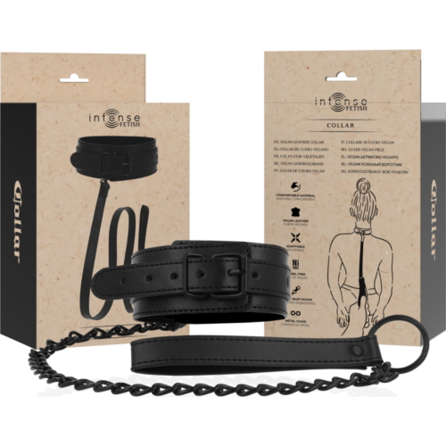 Kraag INTENSE FETISH van vegan leer, elegant en verstelbaar