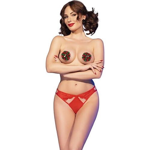 Lingerieset Chilirose CR 4839 met tepelbedekkers