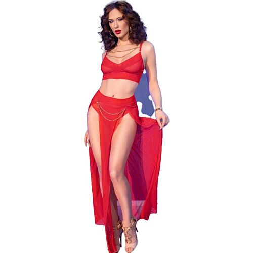 Lingerie set Chilirose CR 4850 met gouden accessoires