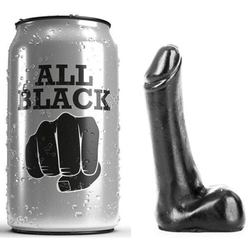 Dildo ALL BLACK 9 cm compact en slank