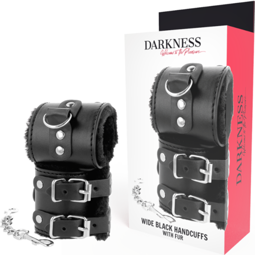 Esposas Darkness PVC leather met verstelbare manchetten
