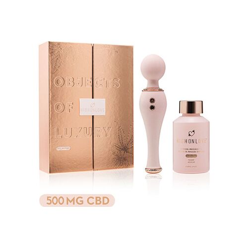 Luxe cadeau set High On Love HEMP MOD 3 met wand massager