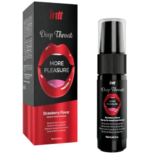 Orale Spray INTT Deep Throat met aardbeismaak en koud effect