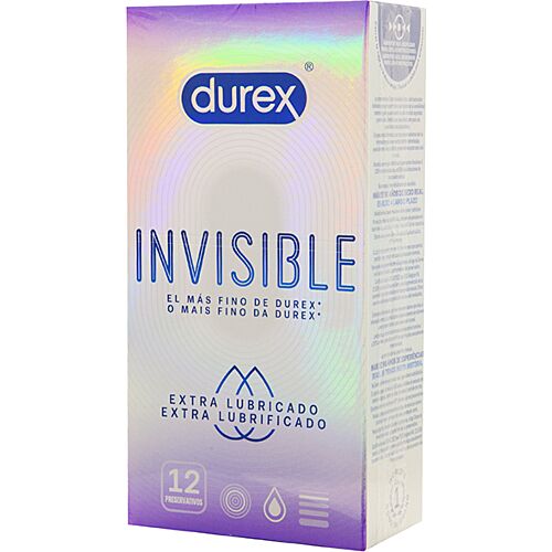 Preservativos DUREX Invisible Extra Lubricado 12 Stuks