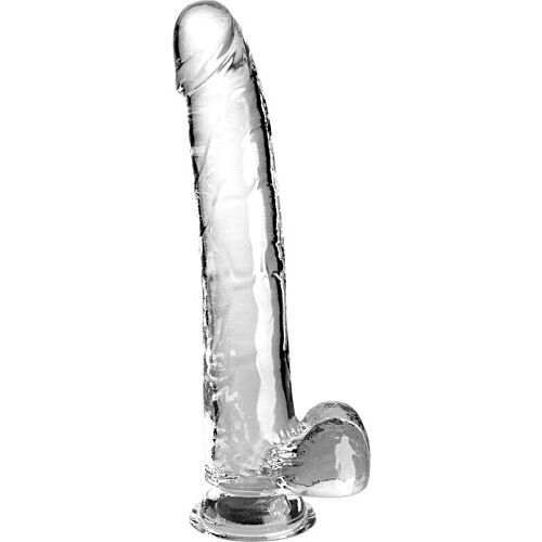 Dildo KING COCK - Doorschijnend met testikels 24.8 cm