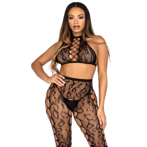 Top en Maillot Leg Avenue 89372 met open kruis