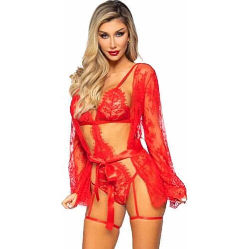 LEG AVENUE 86123 Sexy Lingerie Set met Kimono