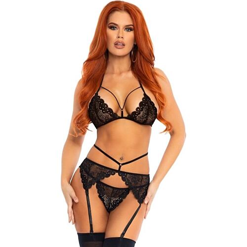 Lingerieset Leg Avenue Drie Stukken met Kant