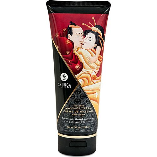 Massagecrème SHUNGA Aardbeien en Cava 200ml met natuurlijke ingrediënten