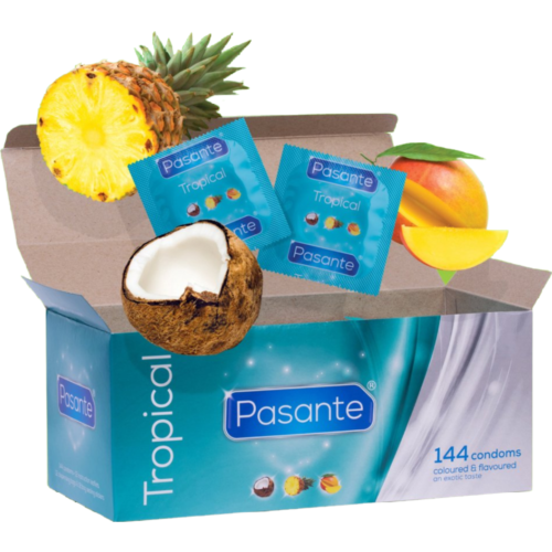 Pasante Tropical Condooms - 144 Stuks met 3 Smaken
