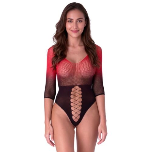 Bodystocking Passion Woman BS118 met diepe halslijn