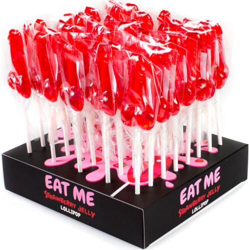 Set van 40 penislolly's aardbei Secret Play met display