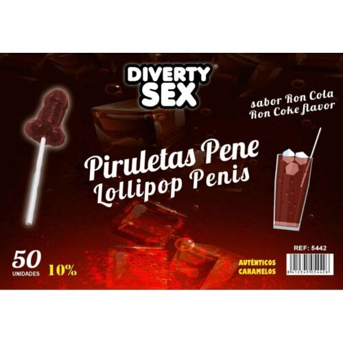 Golosinas DIABLO GOLOSO - 50 Piruletas met Ron Cola