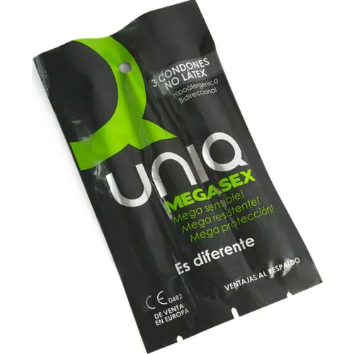 Condooms UNIQ Megasex Latexvrij Dunner