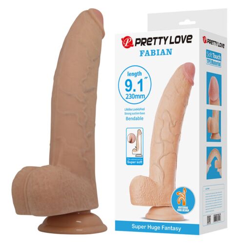 PRETTY LOVE FABIAN Flexibele Dildo met Zuignap