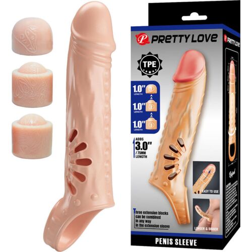 Funda voor Penis Pretty Love met verlengstukken