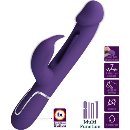 Vibrador Rabbit Pretty Love Kampas met multifunctionele tong