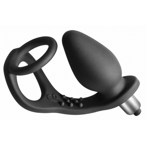 ROCKS-OFF RO-ZEN prostaatvibrator met dubbele ring Onyx Black
